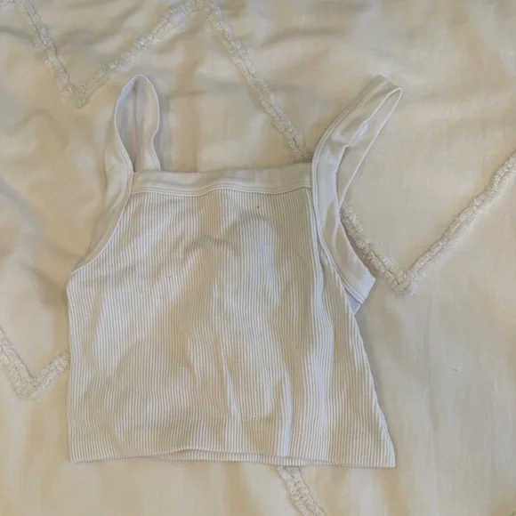 White Ribbed Tank Top - Picture 1 of 1